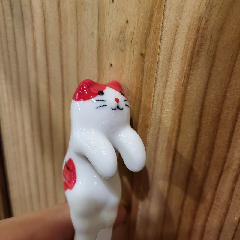 Mini ceramic hanging kitty spoon