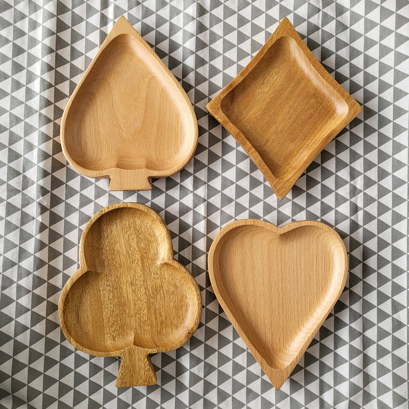 Spade & Diamond Wooden Mini Dish