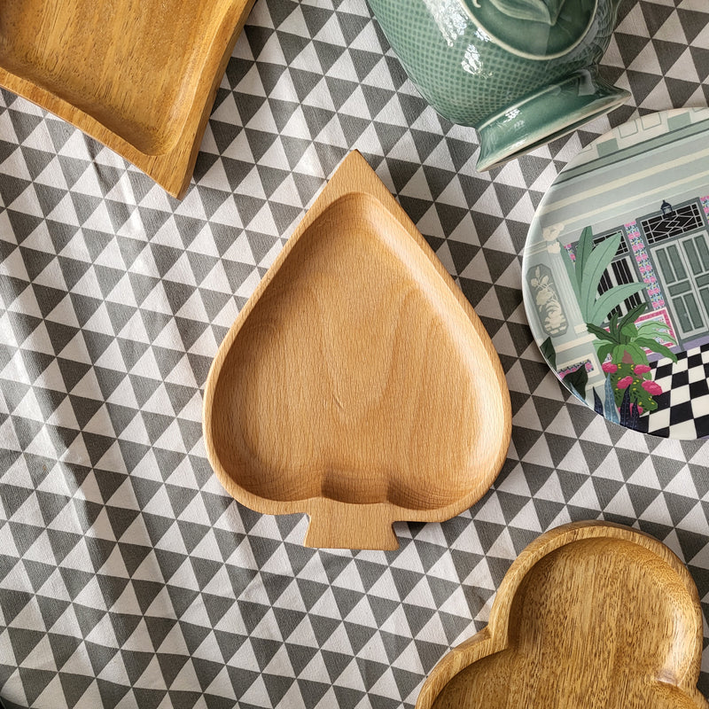 Spade & Diamond Wooden Mini Dish