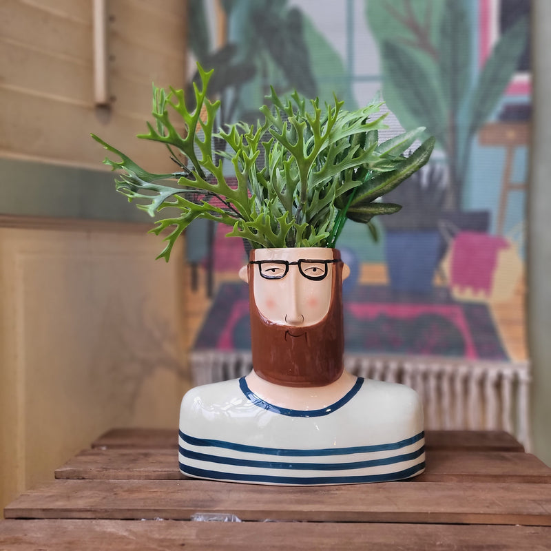 Bearded Guy Ceramic Vase
