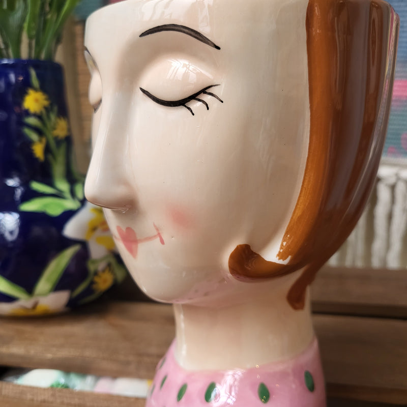 Pink Lady Ceramic Vase