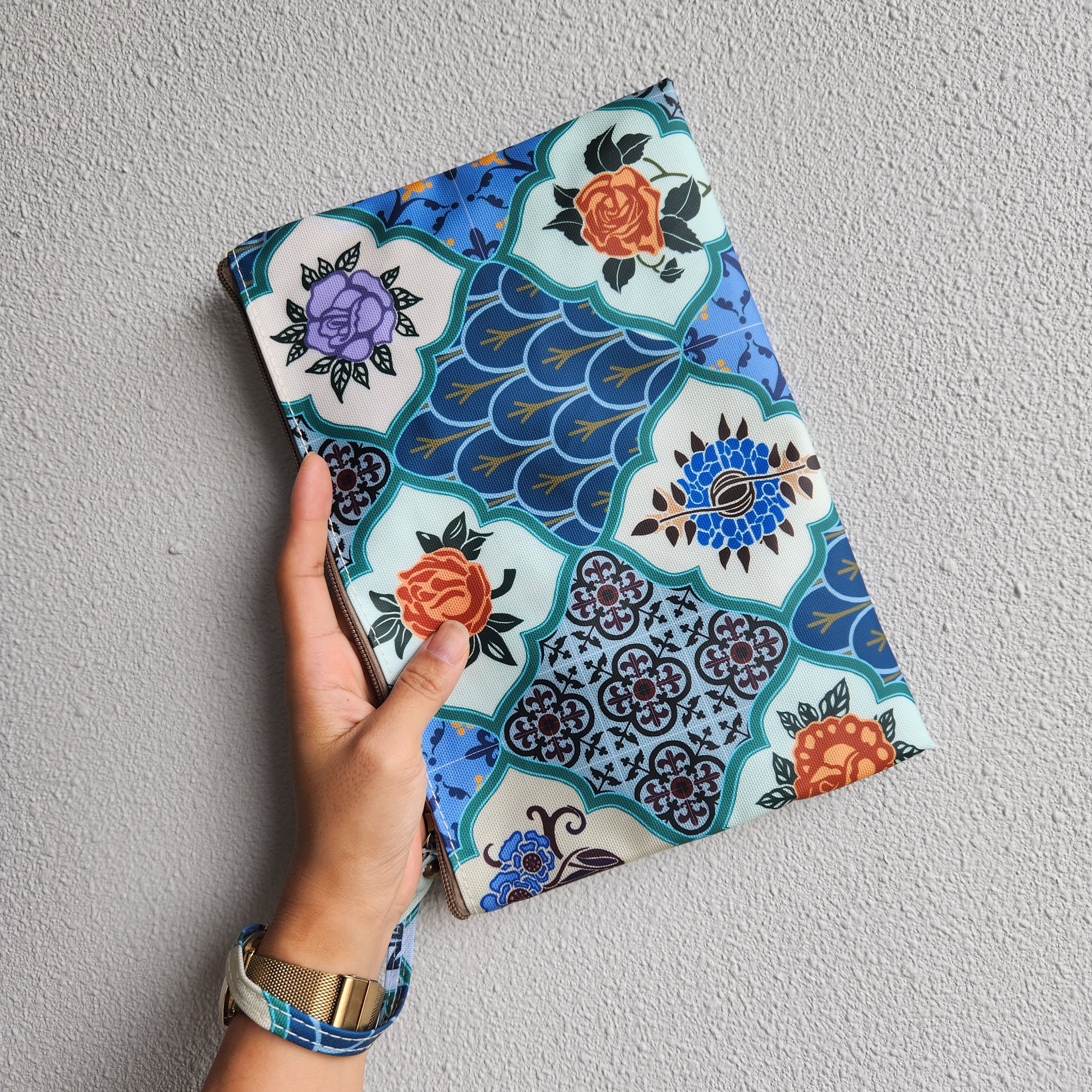 Peranakan Rose Tile Clutch Bag Cat Socrates Online