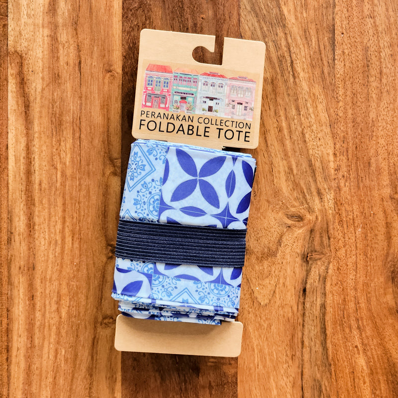 Instantly Fold Shopper Bag Mix Blue Tile