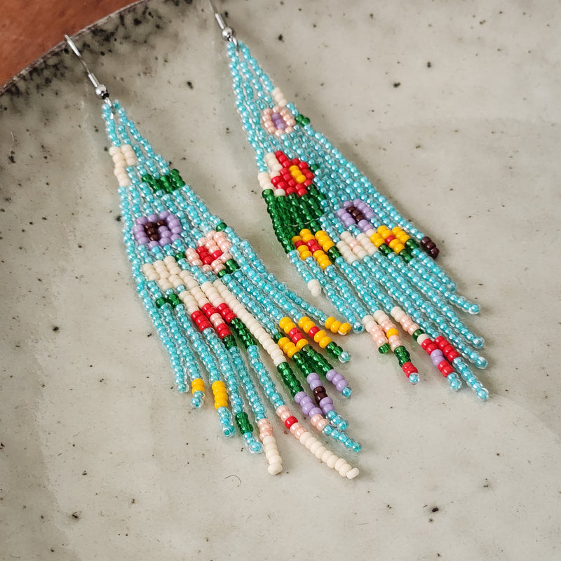 Colourful Fringe Beads Handmade Earring