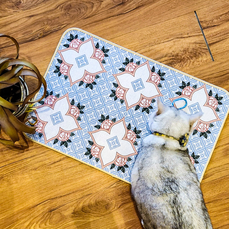 Peranakan Inspired Linen Floor mat