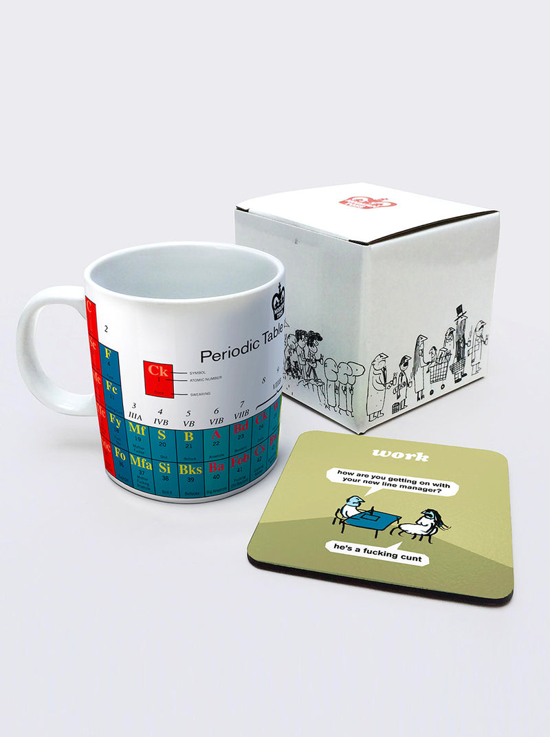 RUDE BOXED MUG PERIODIC TABLE BY MODERN TOSS