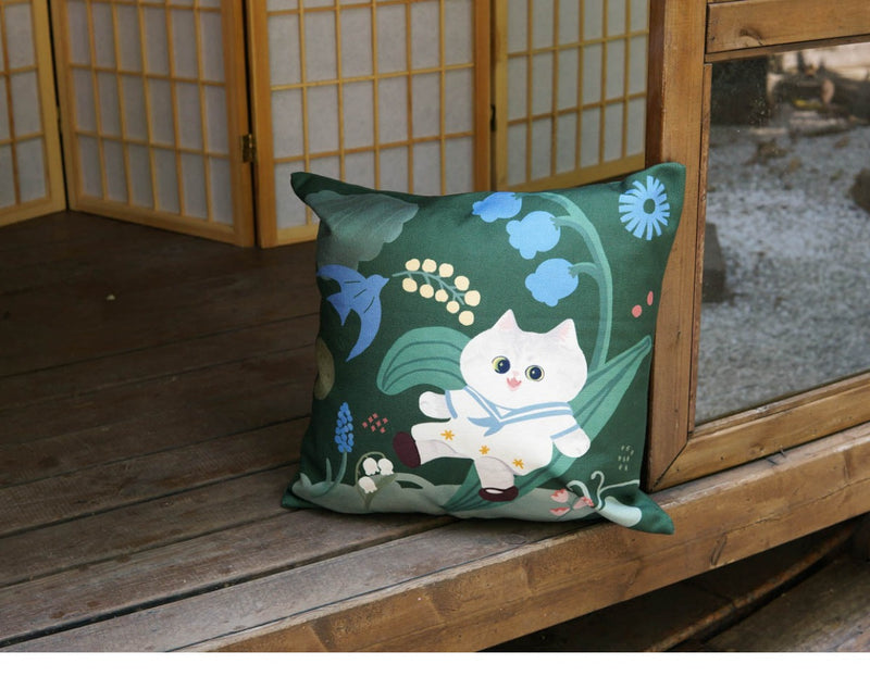 Little Gardener Kitty Cushion