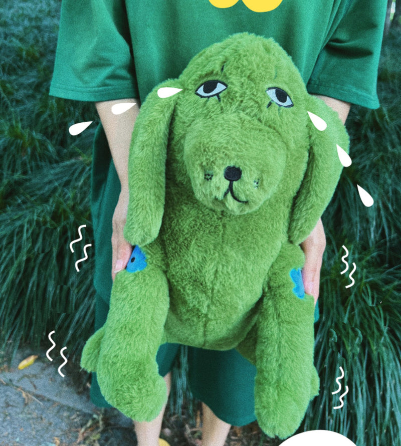 Green Dog with Sad Eyes