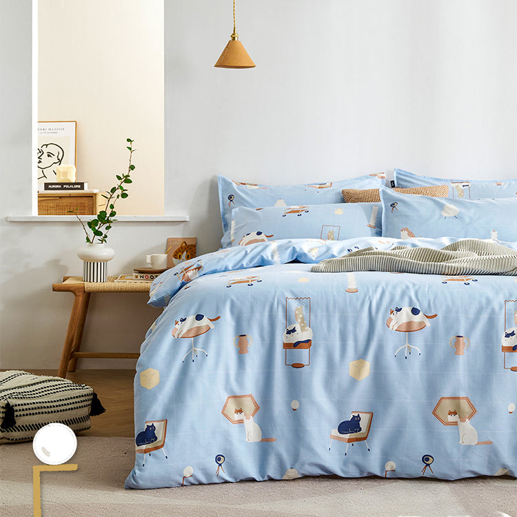 Work from Home Kitty Bedding Set