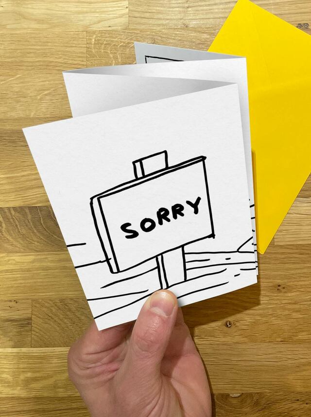 DAVID SHRIGLEY SORRY ABOUT THIS CONCERTINA CARD