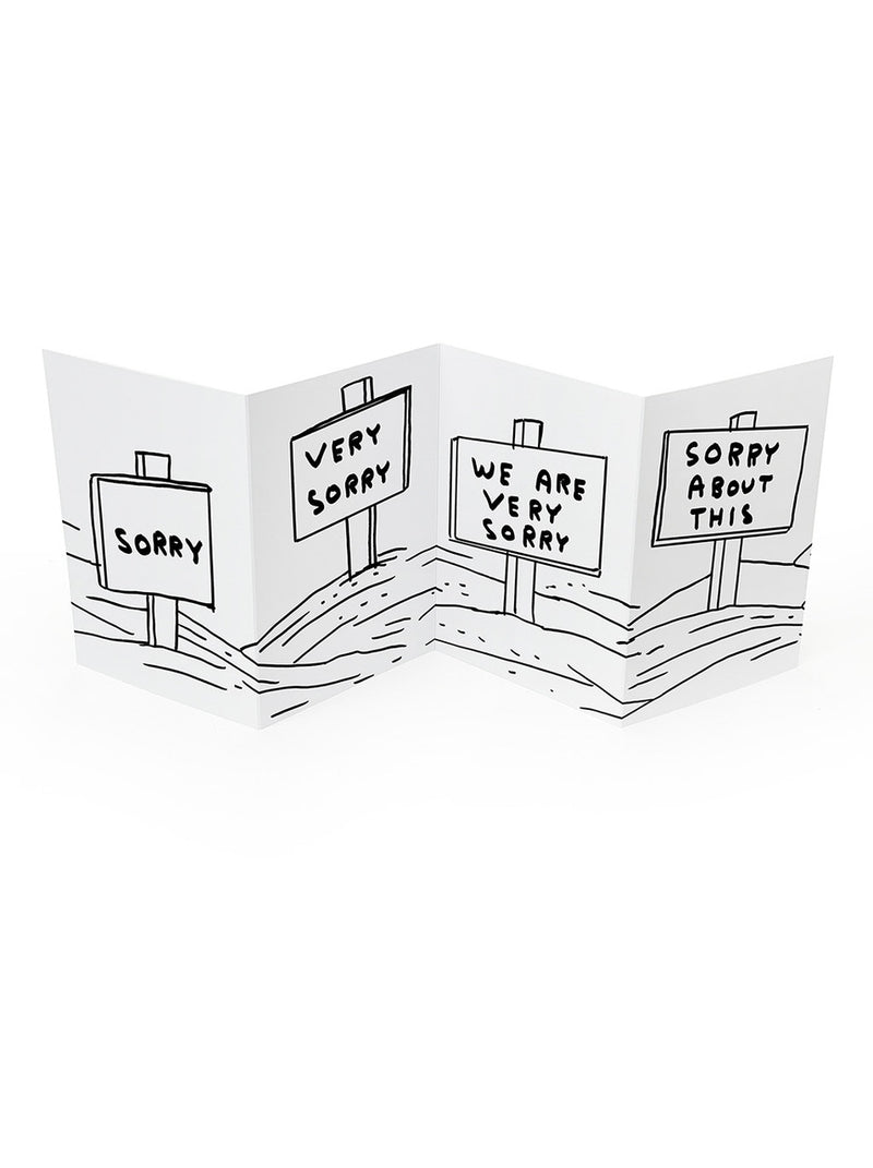 DAVID SHRIGLEY SORRY ABOUT THIS CONCERTINA CARD