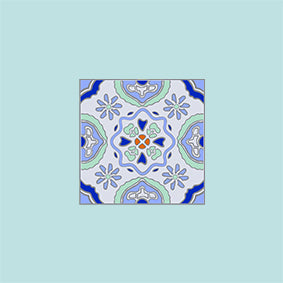Peranakan Tile Enamel Pin Blue Tile