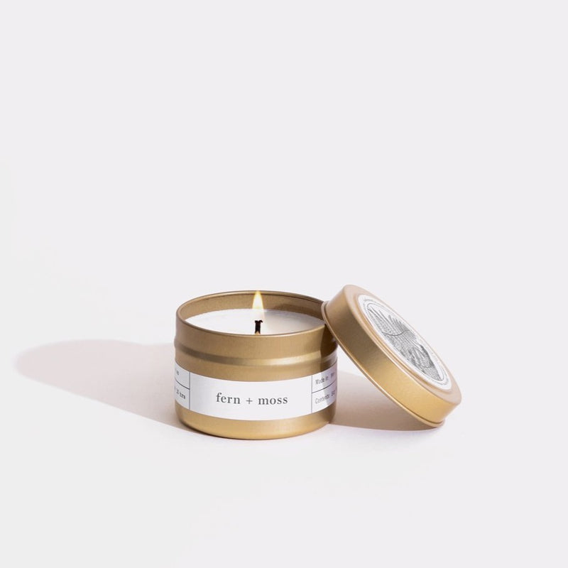 Fern + Moss Gold Travel Candle