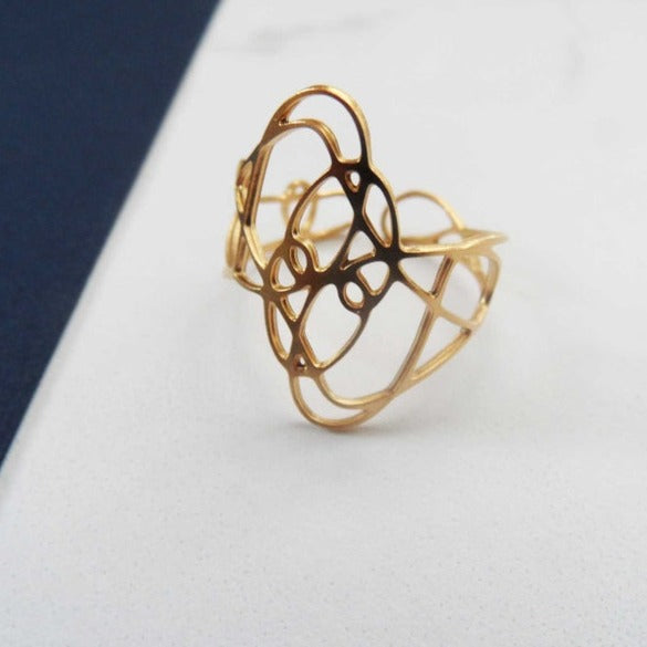 Scribble Gold Ring