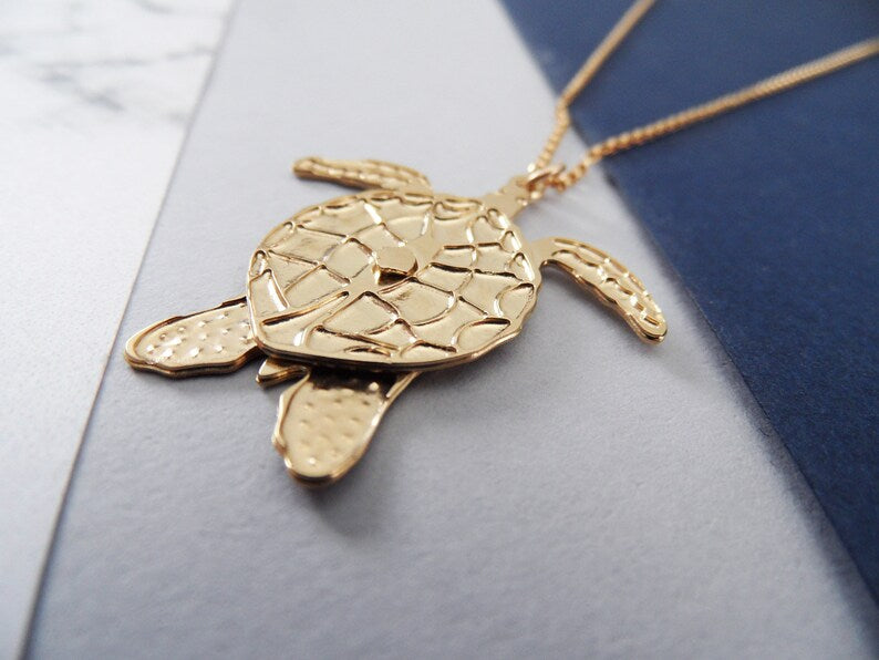 Sea turtle layered necklace